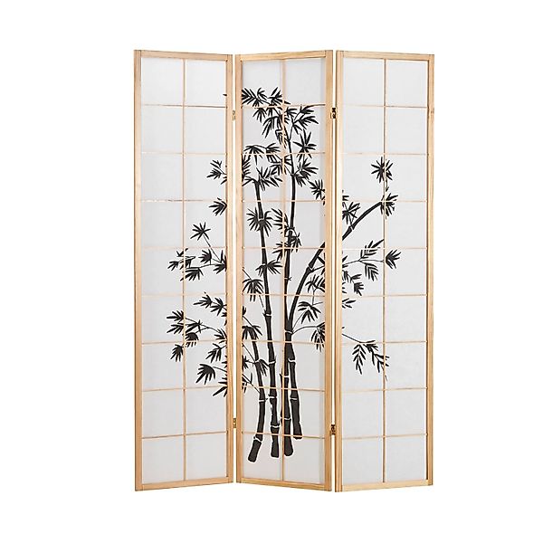 Homestyle4u 3-tlg. Paravent in Braun 132x179 cm 311 günstig online kaufen