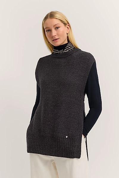 bugatti Strickweste "Alpaka-Woll-Mix", mit Bindegurt und Rundhals günstig online kaufen