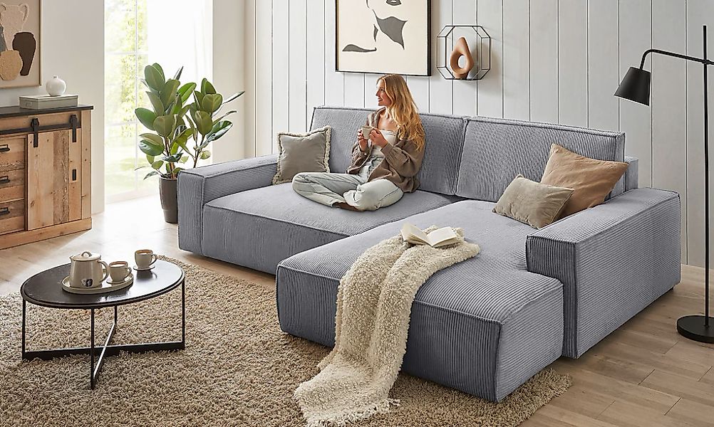 Home affaire Ecksofa "NEU: SHERWOOD XXL 284, Big-Sofa L-Form, tiefe Sitzflä günstig online kaufen