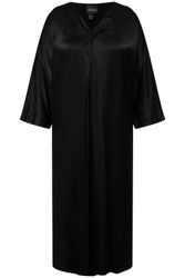 Ulla Popken Maxikleid Midikleid Satin V-Ausschnitt günstig online kaufen