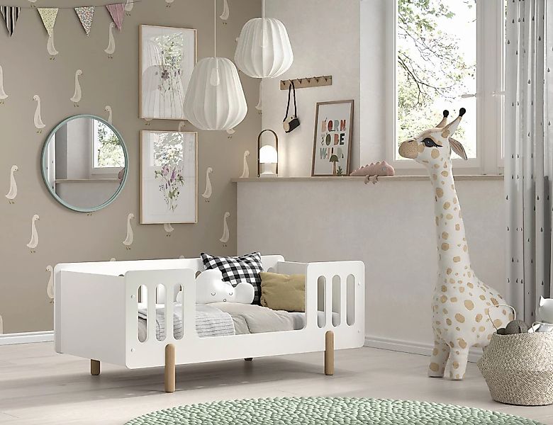 Vipack Kinderbett "Smile, Juniorbett 70/140 cm, inkl. Rolllattenrost, MDF w günstig online kaufen