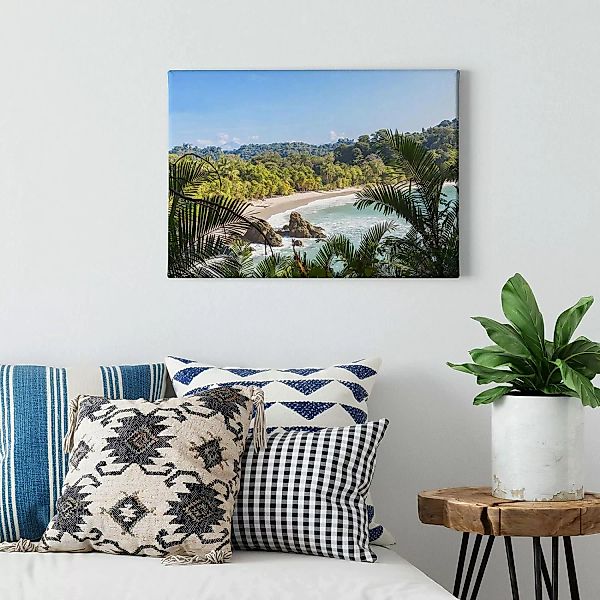 Bricoflor Leinwand Bild Mit Sandstrand Und Palmen Landschaft Wandbild Mit S günstig online kaufen