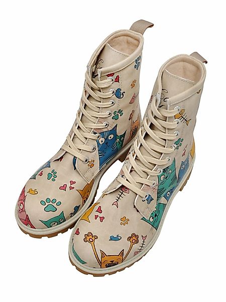 DOGO Schnürboots "Long Boots Schnürstiefel Cat Lovers Damen Stiefeletten, L günstig online kaufen