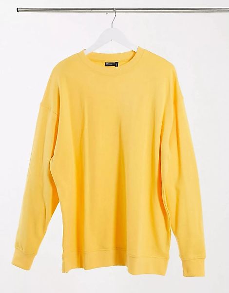 ASOS DESIGN – Gelbes Oversize-Sweatshirt aus Bio-Baumwolle günstig online kaufen