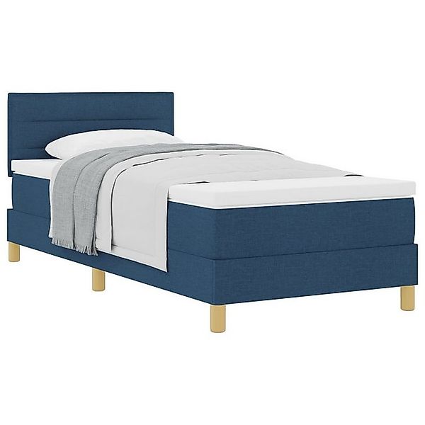 vidaXL Bett Boxspringbett mit Matratze Blau 80x200 cm Stoff (1-tlg) günstig online kaufen