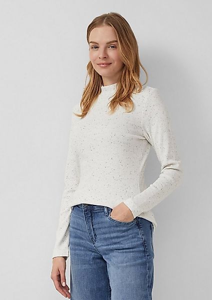 s.Oliver Langarmshirt T-Shirt Geripptes Longsleeve im Slim Fit mit Stehkrag günstig online kaufen