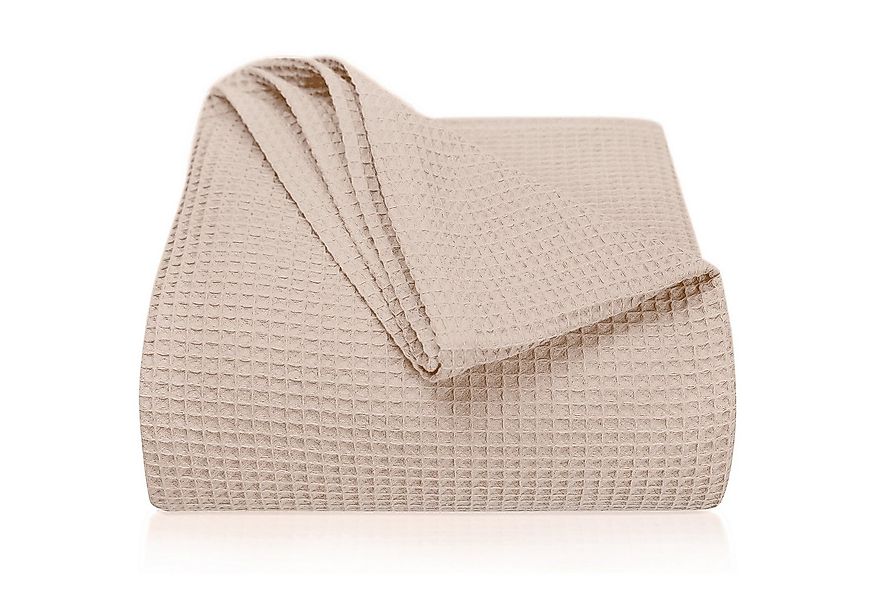 Laynenburg Tagesdecke Waffelpique aus 100% Baumwolle – Baumwolldecke, Kusch günstig online kaufen