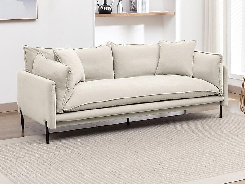 Sofa 3-Sitzer - Stoff - Beige - CORFINO günstig online kaufen