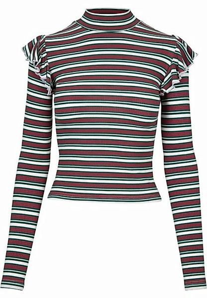 URBAN CLASSICS T-Shirt Urban Classics Damen Ladies Rib Striped Volant Turtl günstig online kaufen