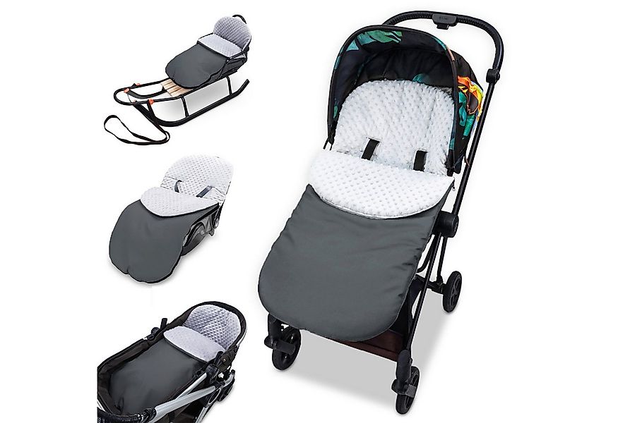 Totsy Baby Babyschlafsack Fußsack Kinderwagen Winter 90x45 cm Minky dunkelg günstig online kaufen