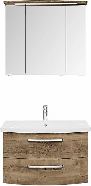 Saphir Badmöbel-Set "Serie 4010 2-teilig Keramik-Waschtisch mit LED-Spiegel günstig online kaufen