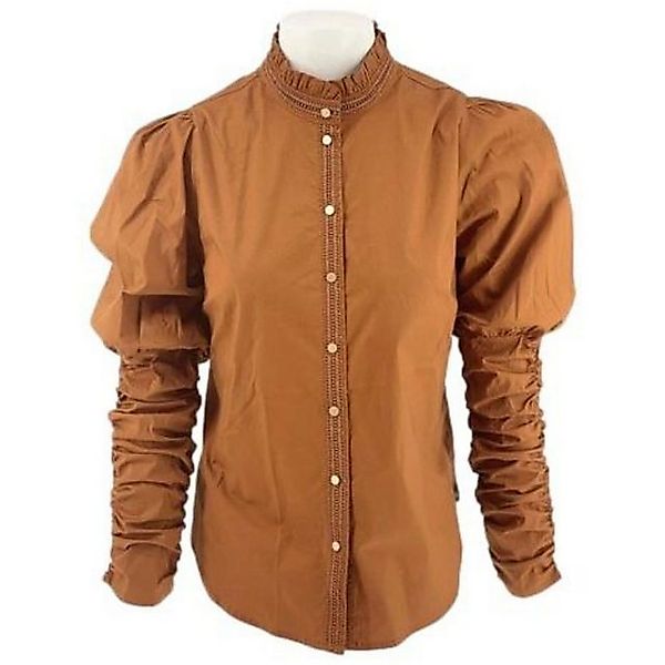 Nukus Rüschenbluse Nukus Damen Hemdbluse Lille Balloonärmel Orange Brick Ca günstig online kaufen