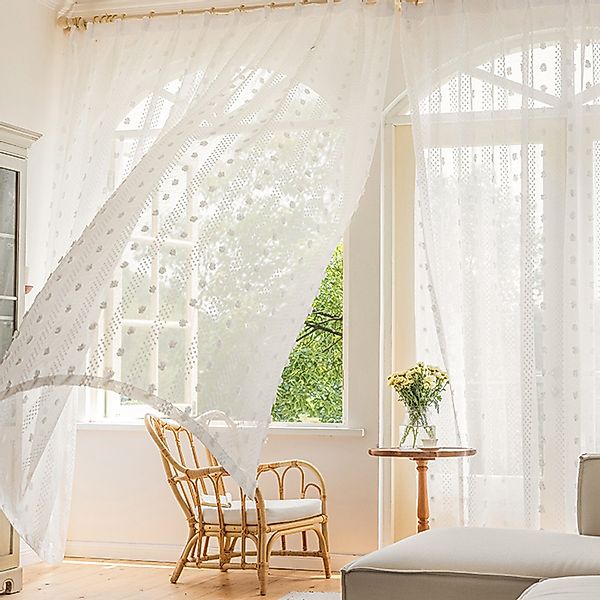 BTTO V&G Gardine Vorhänge mit Pompom-Quasten günstig online kaufen