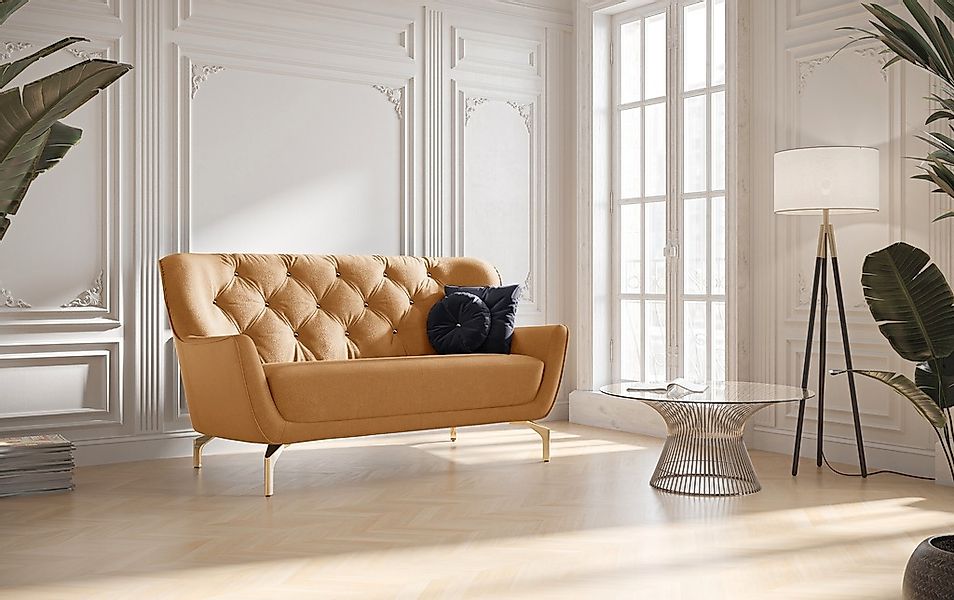 sit&more 2-Sitzer "Orient 3", inkl. 2 Zierkissen mit Strass-Stein, goldfarb günstig online kaufen