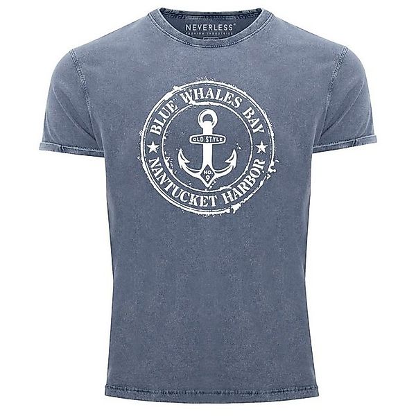 Print-Shirt Herren Vintage Shirt Anker Motiv maritim Retro Anchor Badge Vin günstig online kaufen