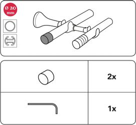 GARDINIA Gardinenstangen-Endstück "Endkappe" Serie Einzelprogramm Chicago Ø günstig online kaufen