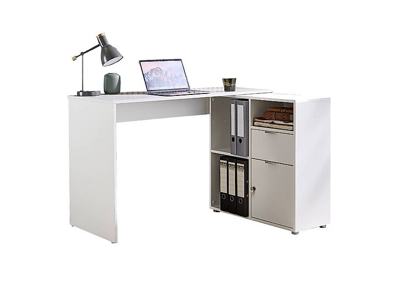 BMG Möbel Eckschreibtisch LENI (Schreibtischplatte mit Regal), Breite 110 c günstig online kaufen