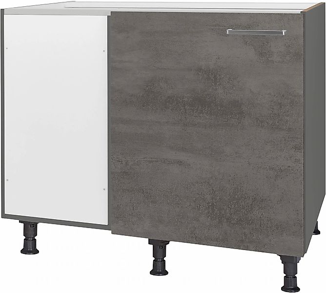 nobilia Eckunterschrank ""Riva", vormontiert" mit höhenverstellbaren Sockel günstig online kaufen