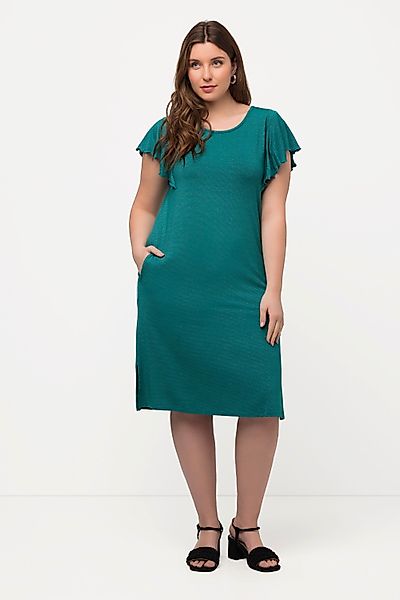 Ulla Popken Midikleid Midikleid Glitzer-Ringel Rundhals günstig online kaufen
