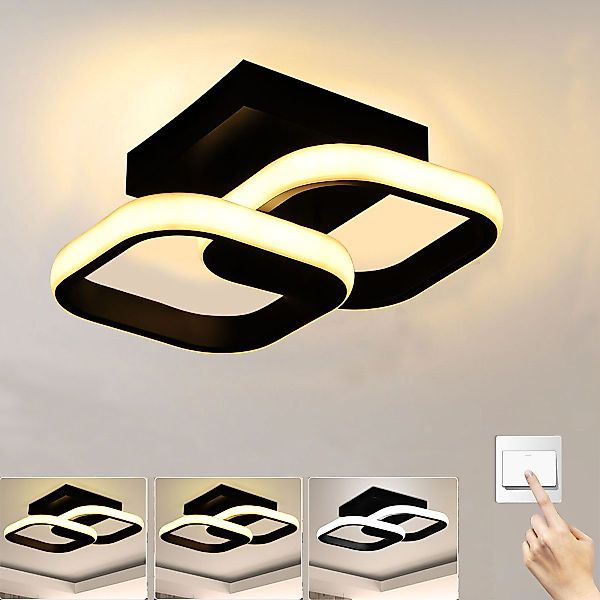 oyajia Deckenleuchte Schwarz LED Deckenleuchte, 12W/16W günstig online kaufen