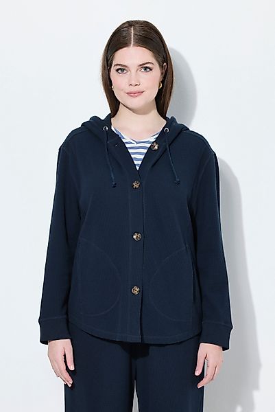 Ulla Popken Sweatjacke Sweatjacke Waffelstruktur Kapuze günstig online kaufen