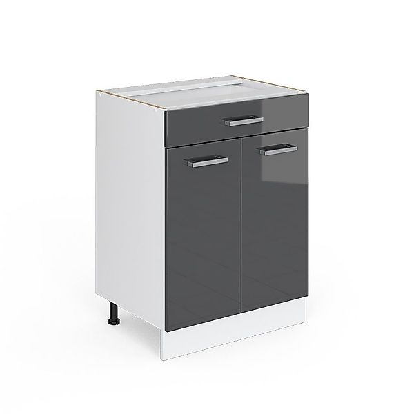 Vicco Schranksystem R-Line, Anthrazit Hochglanz/Weiß, 60cm günstig online kaufen