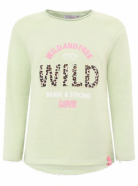 Zwillingsherz Sweater ""Wild and Free"" mit Used-Look Kanten, Leo Details u günstig online kaufen