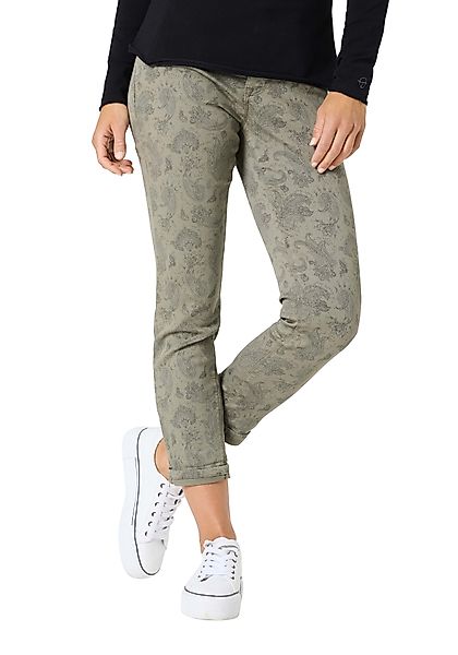 Timezone 7/8 Damenjeans Slim NaliTZ olive paisley günstig online kaufen