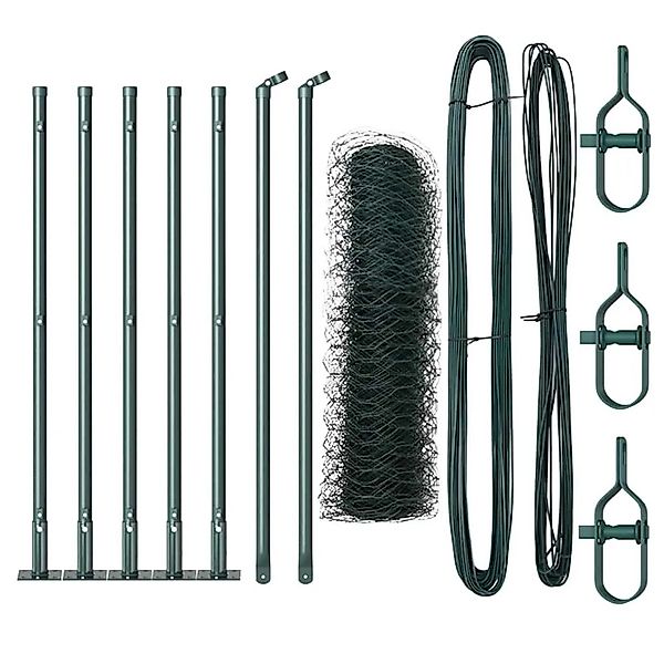 vidaXL Zaunpfosten Grün 10 x 0,8 m 36 mm Mesh Stahl und PVC 3353478 günstig online kaufen