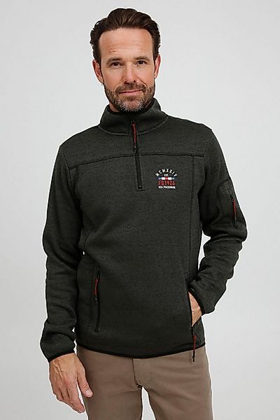 FQ1924 Troyer FQBirk Fleece-Pullover mit dezenter Stickerei günstig online kaufen