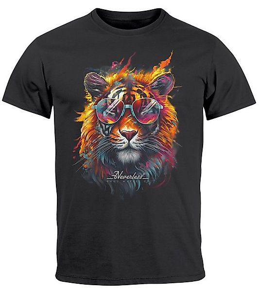 Neverless Print-Shirt Herren T-Shirt Tiger Print günstig online kaufen