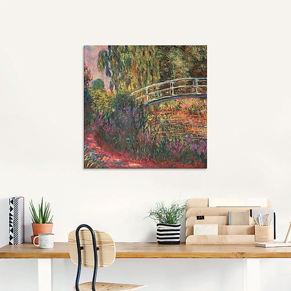 Artland Glasbild »Japanische Brücke im Garten von Giverney«, Garten, (1 St. günstig online kaufen