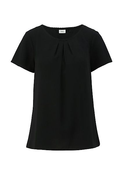 s.Oliver Langarmbluse - Kurzarm Bluse mit Schmuckkante günstig online kaufen
