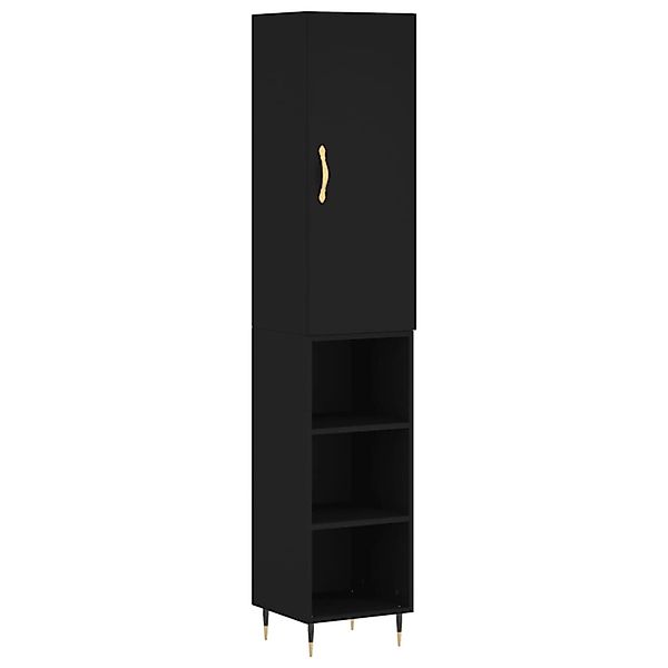 vidaXL Highboard Schwarz 34,5x34x180 cm Holzwerkstoff 3198962 günstig online kaufen
