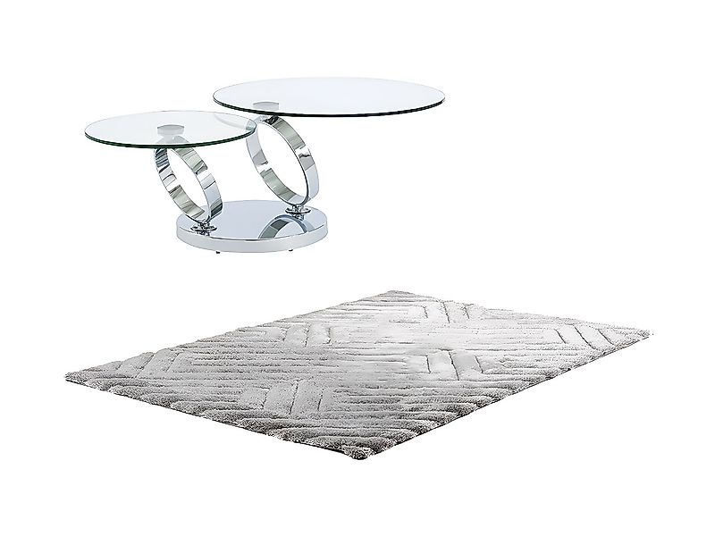 Sparset : Couchtisch mit drehbarer Tischplatte - Transparent - JOLINE + Tep günstig online kaufen