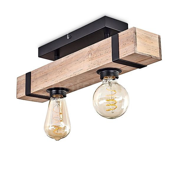 hofstein Deckenleuchte moderne Deckenlampe aus Metall/Holz günstig online kaufen