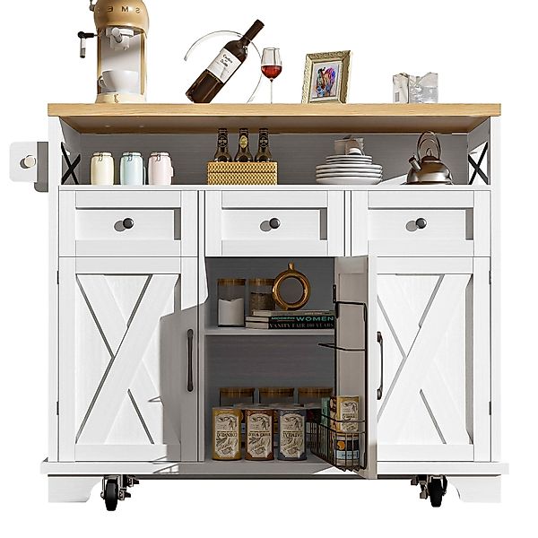 BlingBin Küchenwagen Moderne Kücheninsel, Essschrank, Esswagen, günstig online kaufen