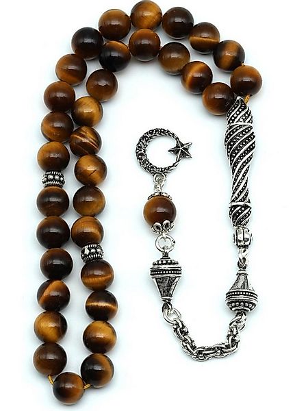 Nisan Ketten und Armband Set, Tigerauge Edelstein Tesbih Gebetskette, 925er günstig online kaufen