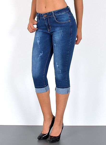 ESRA Caprijeans High Waist Capri Jeans Damen bis Übergröße Plus Size Große günstig online kaufen
