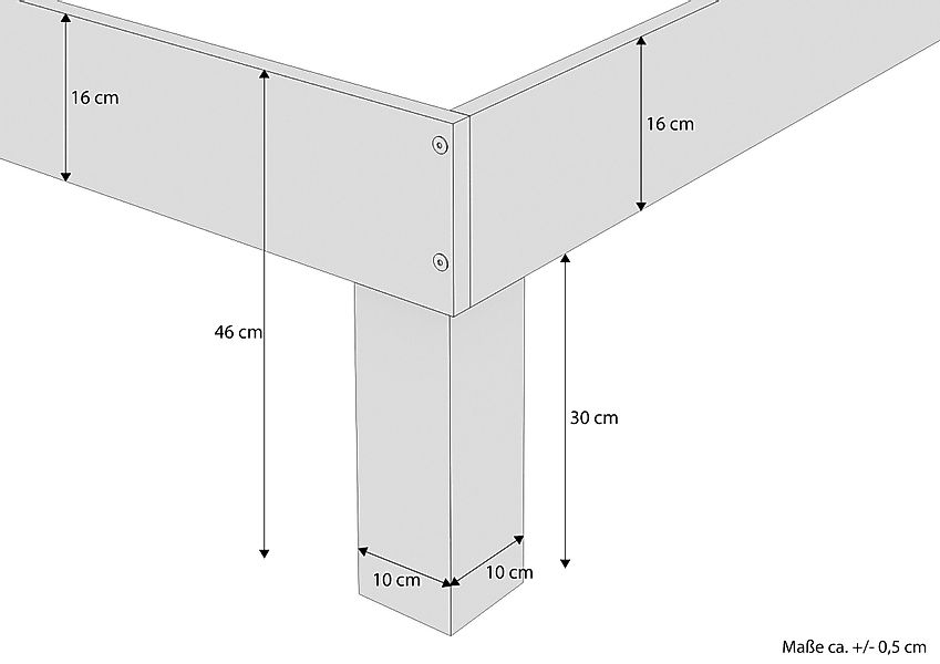 ERST-HOLZ Futonbett Hohes Massivholzbett Echtholzbett Buche günstig online kaufen