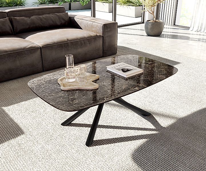 Couchtisch Edge Boot 120x70 cm Keramik Emperador Extra Lucidato Dunkelbraun günstig online kaufen