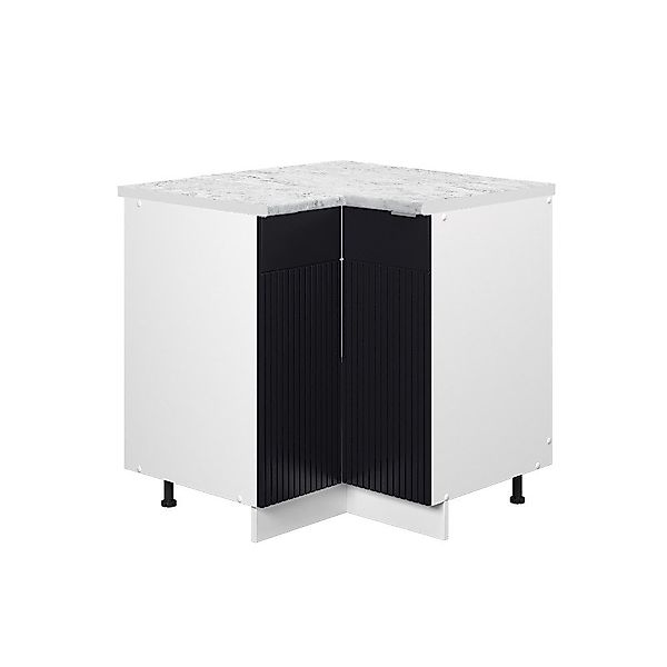Vicco Eckunterschrank Fame-Line, Schwarz gestreift/Weiß, 80.5 günstig online kaufen