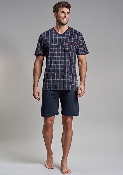 GÖTZBURG Pyjama Herren-Shorty Single-Jersey Karo günstig online kaufen