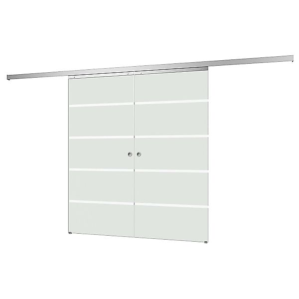 inova Glasschiebetür Blockstreifen 1510 x 2035 mm Komplettset mit Griffmusc günstig online kaufen