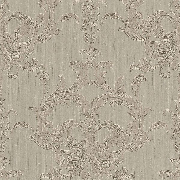PROFHOME 961963-GU Barock Tapete Ornament Matt Braun Beige 0,53 m x 10,05 m günstig online kaufen
