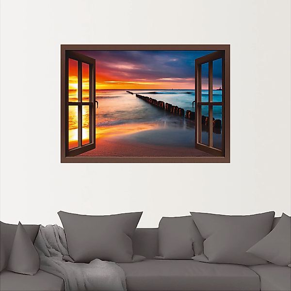 Artland Wandbild "Fensterblick Ostsee mit Sonnenaufgang", Fensterblick, (1 günstig online kaufen