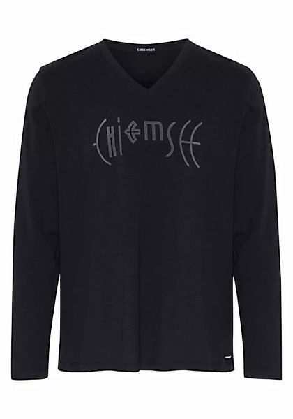 Chiemsee Longsleeve Langarmshirt mit Label-Schriftzug und V-Ausschnitt günstig online kaufen