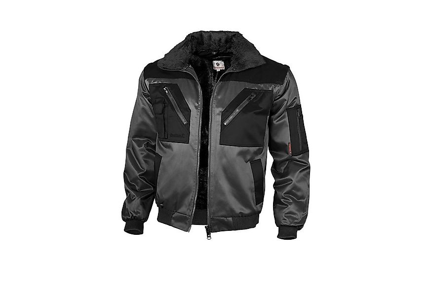 Qualitex Workwear Pilotenjacke Pilotenjacke zweifarbig grau/schwarz, Gr. XX günstig online kaufen
