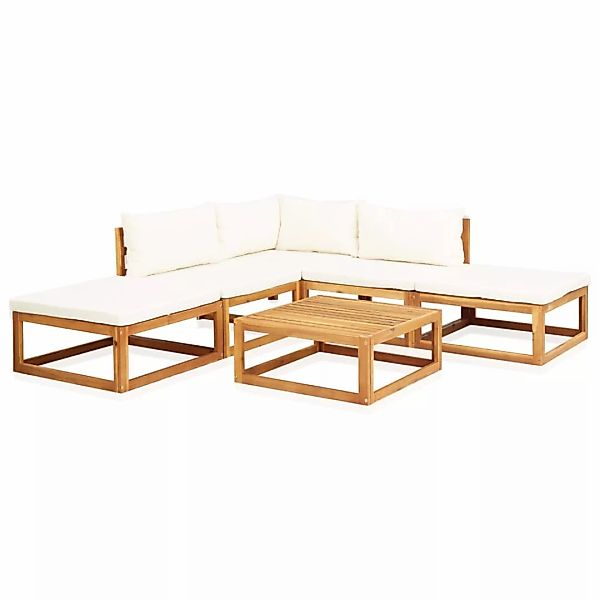 6-tlg. Garten-lounge-set Mit Auflagen Massivholz Akazie günstig online kaufen