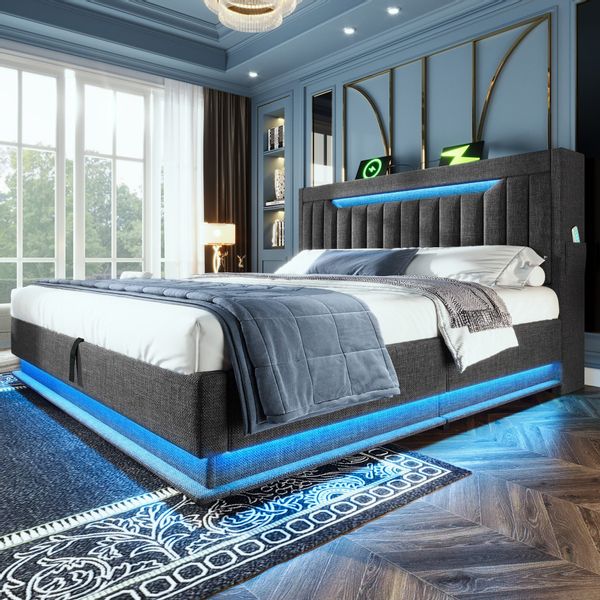 Flieks Polsterbett, hydraulisches Stauraumbett 140x200cm mit günstig online kaufen